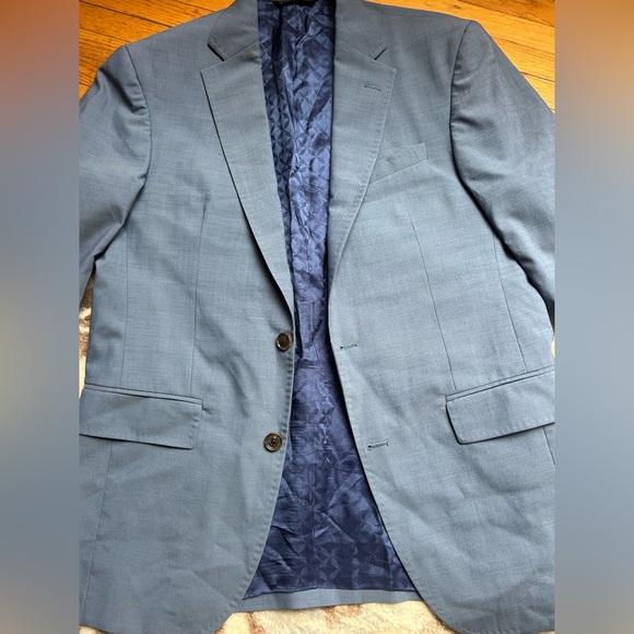 Ted Baker London Jaying Slim Fit Textured Wool Suit Jacket in Blue - Picture 16 of 16